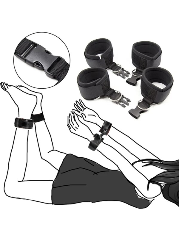 Bondage Kit BDSM Restraints Fetish Erotic Sex Toys For Couples Women Bandage Slave Collars Obedience Handcuffs Master Adult Game - Image 4
