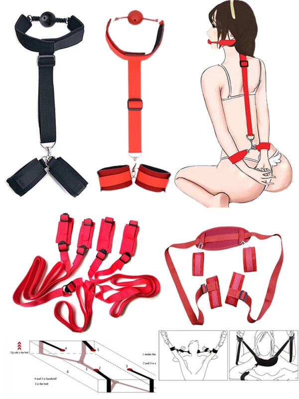 Bondage Kit BDSM Restraints Fetish Erotic Sex Toys For Couples Women Bandage Slave Collars Obedience Handcuffs Master Adult Game - Image 2