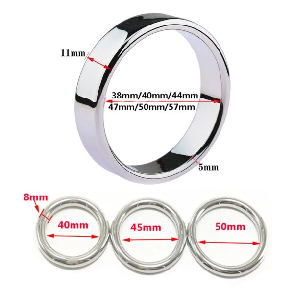 6 sizes Stainless Steel Male Penis Ring Ball Scrotum Stretcher Ejaculation Delay Metal Cock Rings BDSM Sex Toys For Men Cockring - Image 4
