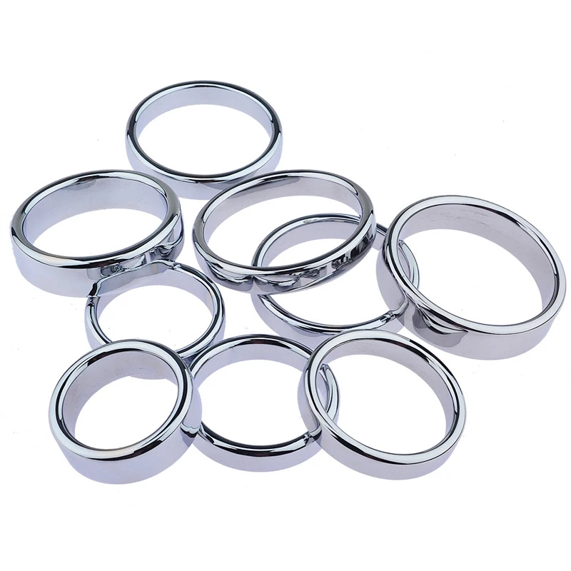 6 sizes Stainless Steel Male Penis Ring Ball Scrotum Stretcher Ejaculation Delay Metal Cock Rings BDSM Sex Toys For Men Cockring
