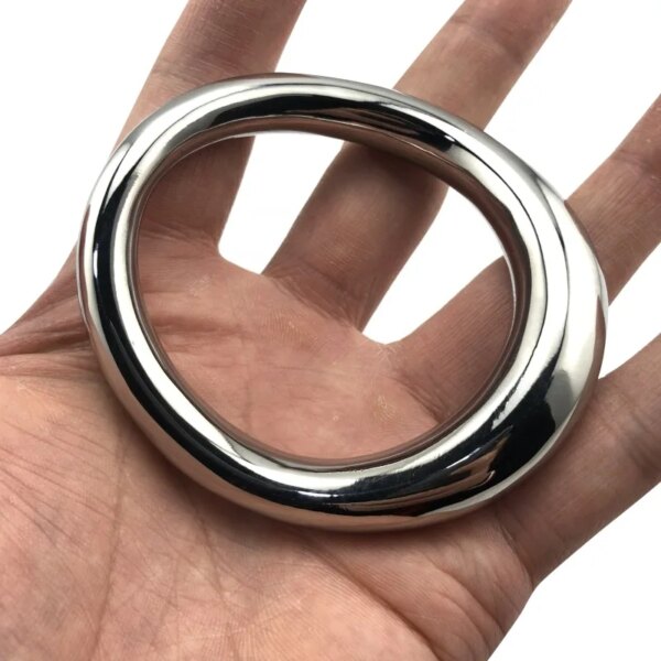 Stainless steel penis bondage lock cock Ring Heavy Duty male metal Ball Scrotum Stretcher Delay ejaculation BDSM Sex Toy men - Image 2
