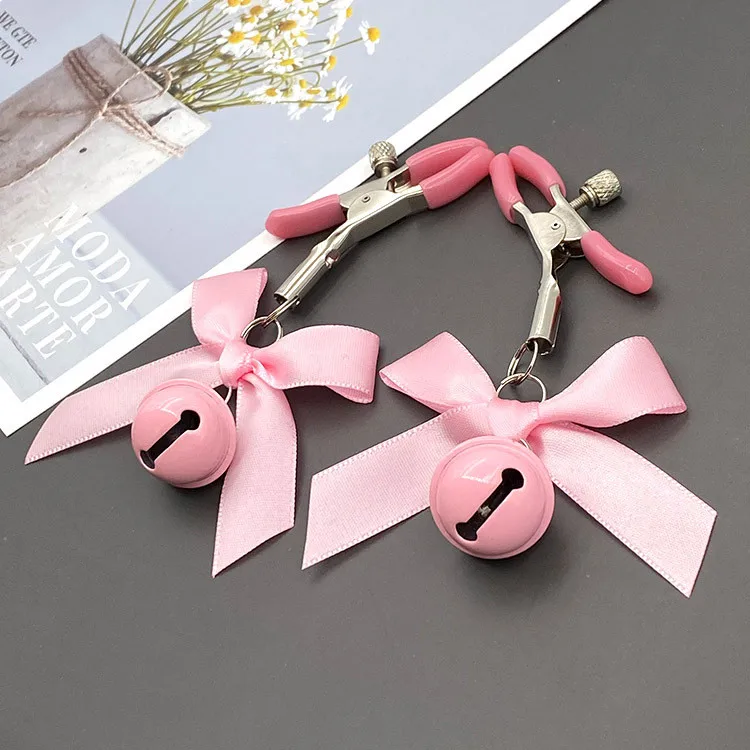4 Colors Sexy Bow Adjustable Nipple Clamp Breast Bdsm Small Bell Adult Fetish Flirting Teasing Sex Toys For Couples