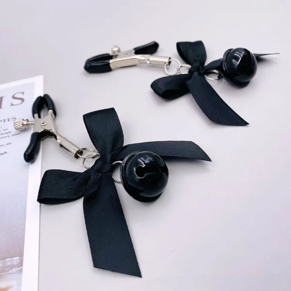 4 Colors Sexy Bow Adjustable Nipple Clamp Breast Bdsm Small Bell Adult Fetish Flirting Teasing Sex Toys For Couples - Image 3