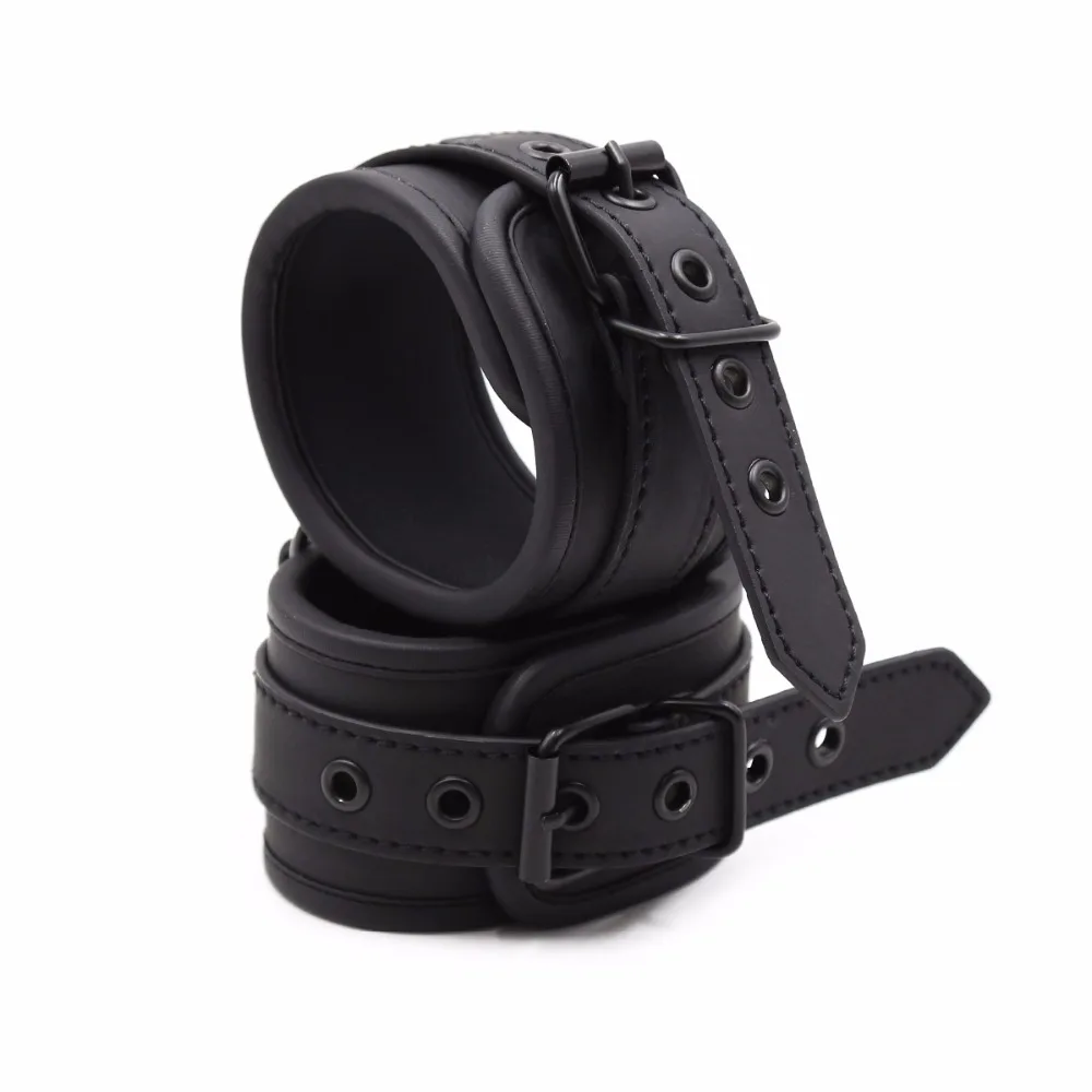 Thierry PU Leather SM Products Wrist Cuffs & Ankle Cuffs & Neck Collar Set, BDSM Bondage Sex Toys, Hancuffs Cosplay Accessories Thierry PU Leather SM Products Wrist Cuffs & Ankle Cuffs & Neck Collar Set, BDSM Bondage Sex Toys, Hancuffs Cosplay Accessories