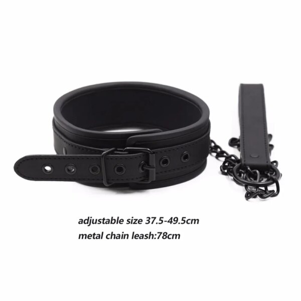 Thierry PU Leather SM Products Wrist Cuffs & Ankle Cuffs & Neck Collar Set, BDSM Bondage Sex Toys, Hancuffs Cosplay Accessories - Image 3