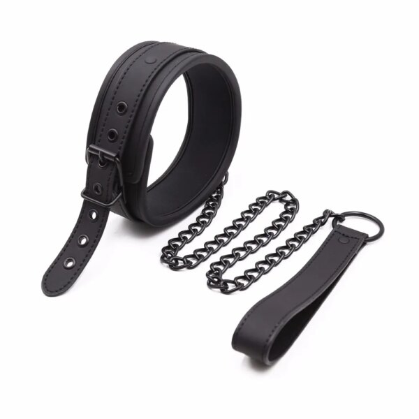 Thierry PU Leather SM Products Wrist Cuffs & Ankle Cuffs & Neck Collar Set, BDSM Bondage Sex Toys, Hancuffs Cosplay Accessories - Image 2