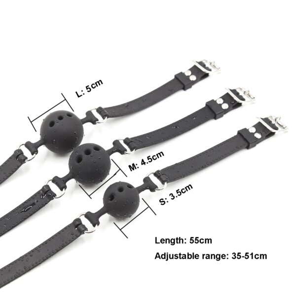 3 Sizes Soft Safety Silicone Open Mouth Gag Ball Bdsm Bondage Slave Ball Gag Erotic Sex Toys For Woman Couples Adult Sex Games - Image 2