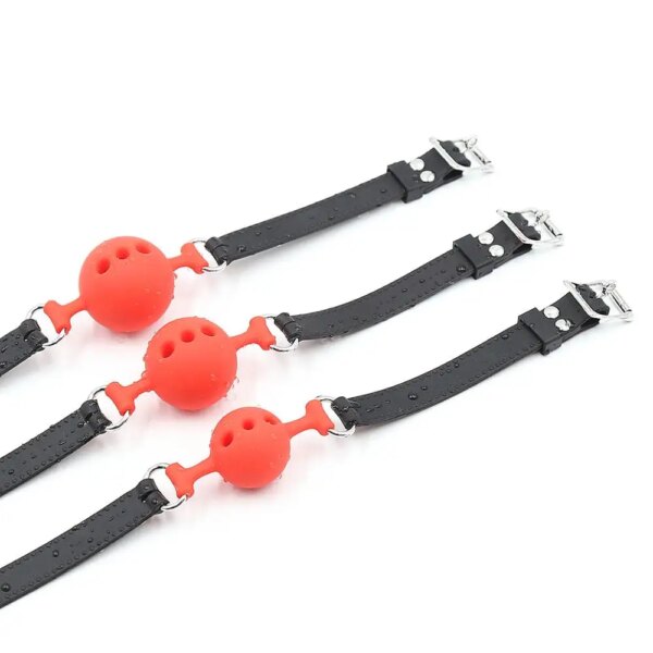 3 Sizes Soft Safety Silicone Open Mouth Gag Ball Bdsm Bondage Slave Ball Gag Erotic Sex Toys For Woman Couples Adult Sex Games - Image 3