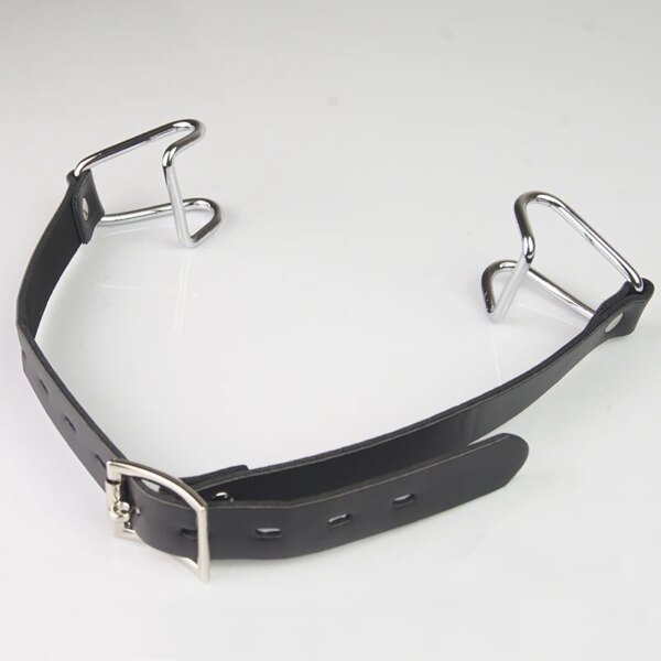 Stainless Steel Spider Ring Gag BDSM Bondage,Nose & Mouth Hook Spreader Leather Head Harness ,Sex Toys For Couples Restraints - Image 3