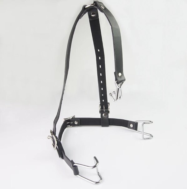 Stainless Steel Spider Ring Gag BDSM Bondage,Nose & Mouth Hook Spreader Leather Head Harness ,Sex Toys For Couples Restraints - Image 4