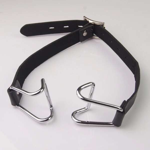 Stainless Steel Spider Ring Gag BDSM Bondage,Nose & Mouth Hook Spreader Leather Head Harness ,Sex Toys For Couples Restraints - Image 2