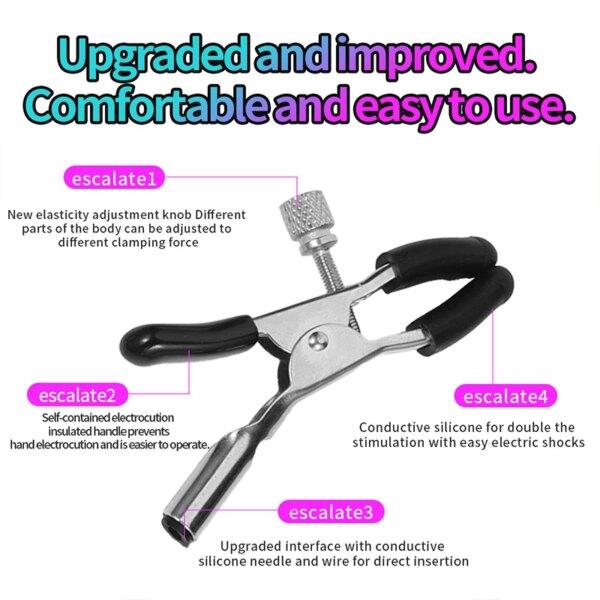 Electric Shock Nipple Clamps Breast Massager Stimulator BDSM Toys Bondage Clitoris Labia Clamp Slave Sex Toys Women Adult Games - Image 3