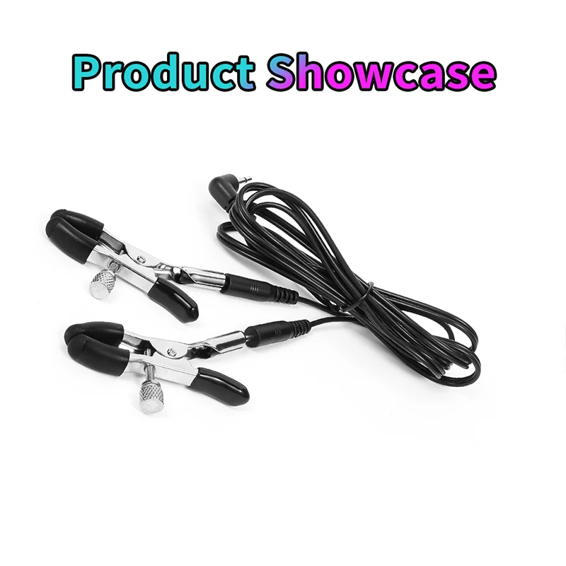 Electric Shock Nipple Clamps Breast Massager Stimulator BDSM Toys Bondage Clitoris Labia Clamp Slave Sex Toys Women Adult Games