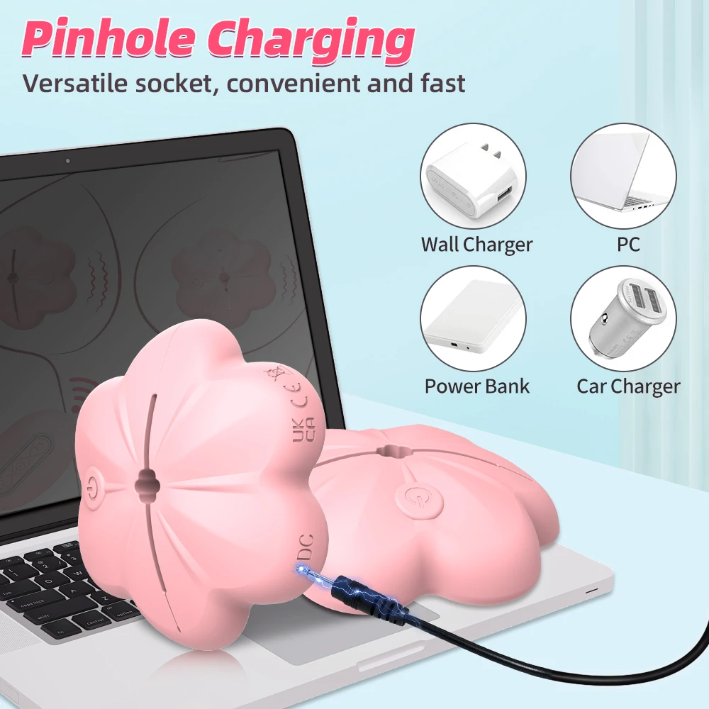 Rose Nipple Clamps Vibrator Female Wearable Adjustable Remote Control Nipples Stimulator BDSM Sex Pleasure Adult Toys for Women