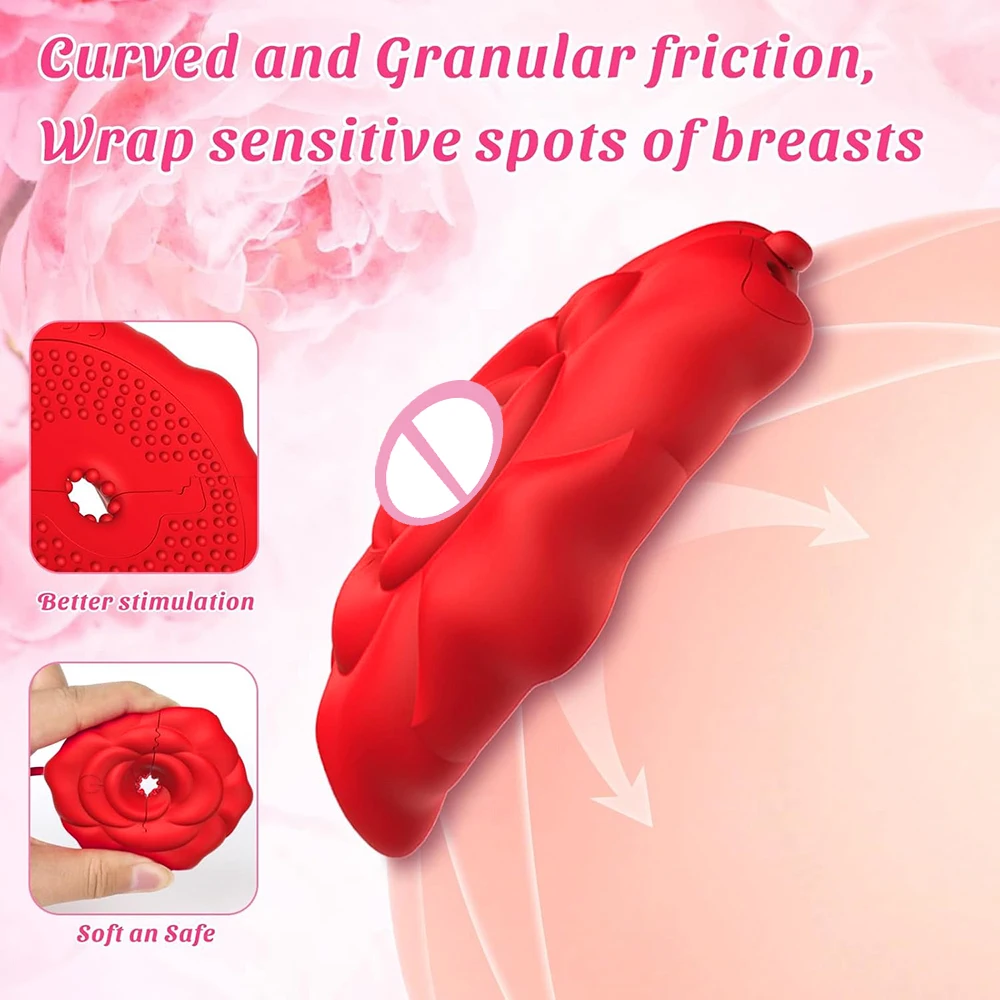 Rose Nipple Clamps Vibrator Female Wearable Adjustable Remote Control Nipples Stimulator BDSM Sex Pleasure Adult Toys for Women
