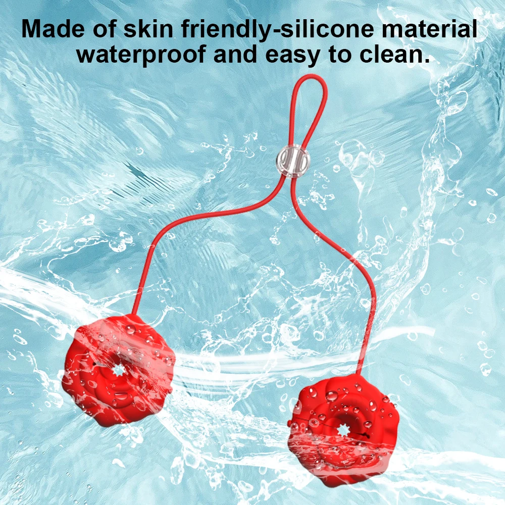 Rose Nipple Clamps Vibrator Female Wearable Adjustable Remote Control Nipples Stimulator BDSM Sex Pleasure Adult Toys for Women