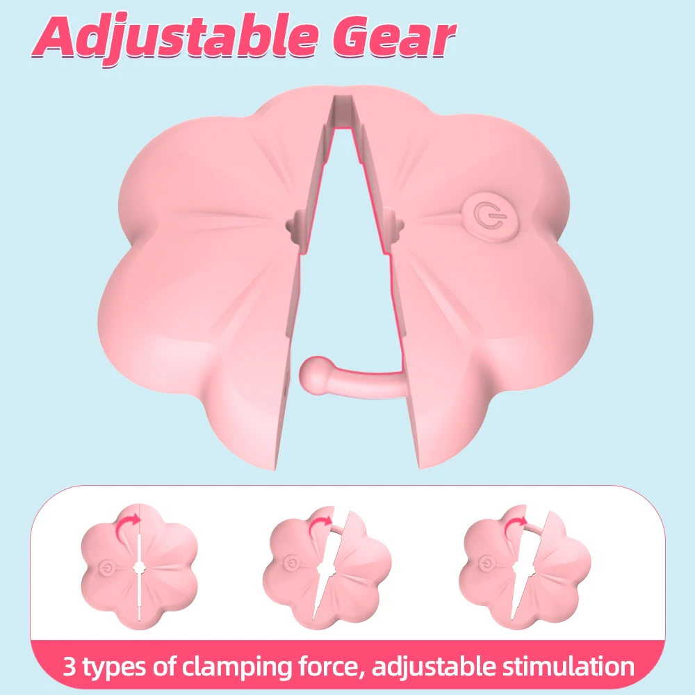 Rose Nipple Clamps Vibrator Female Wearable Adjustable Remote Control Nipples Stimulator BDSM Sex Pleasure Adult Toys for Women