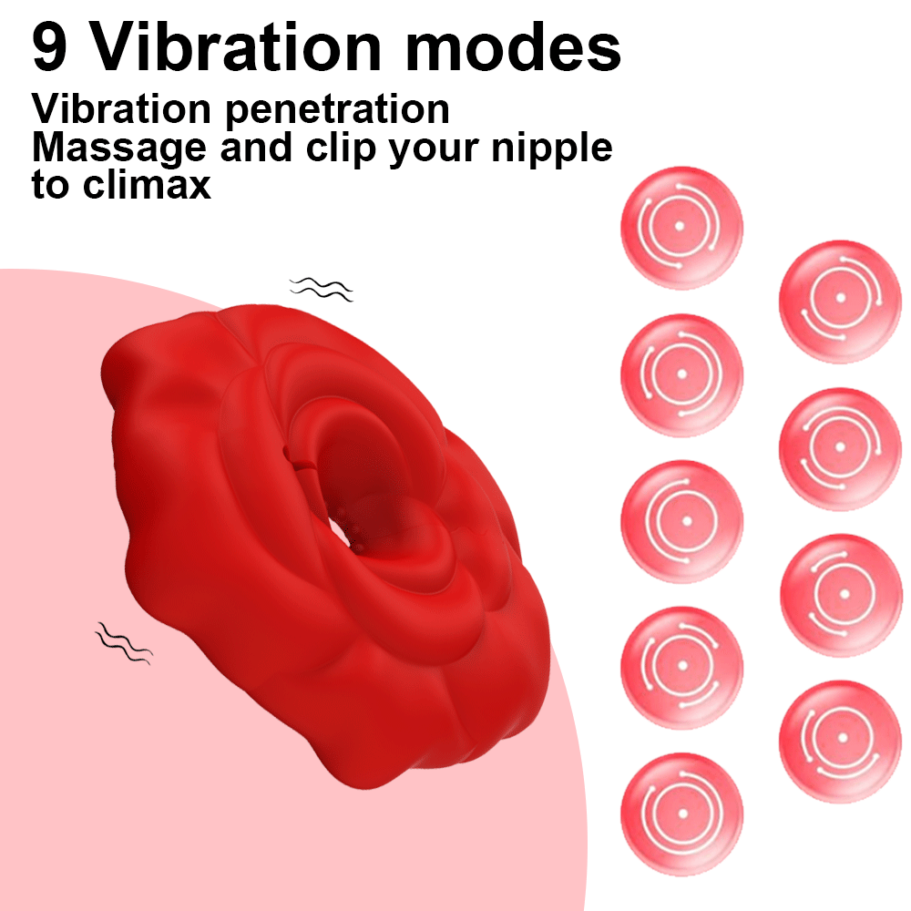 Rose Nipple Clamps Vibrator Female Wearable Adjustable Remote Control Nipples Stimulator BDSM Sex Pleasure Adult Toys for Women