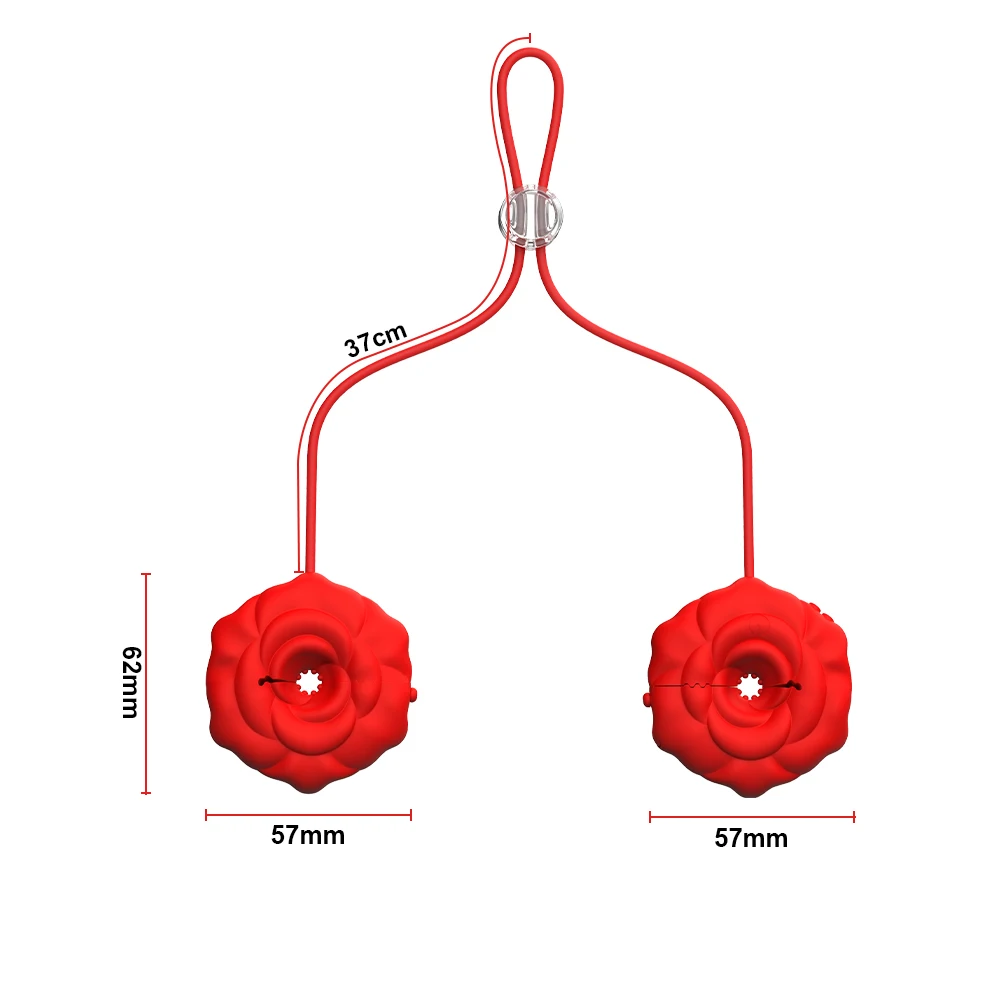 Rose Nipple Clamps Vibrator Female Wearable Adjustable Remote Control Nipples Stimulator BDSM Sex Pleasure Adult Toys for Women