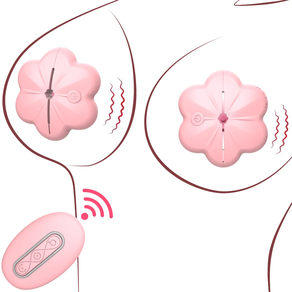 Rose Nipple Clamps Vibrator Female Wearable Adjustable Remote Control Nipples Stimulator BDSM Sex Pleasure Adult Toys for Women