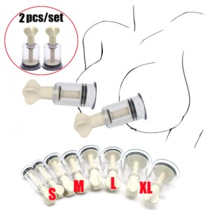 2pcs BDSM Toy Set,Pussy Clit Nipple Sucker Clamp,Breast Enlargement Vacuum Pump G-spot Stimulate Massage Adult Sex Toy For Women