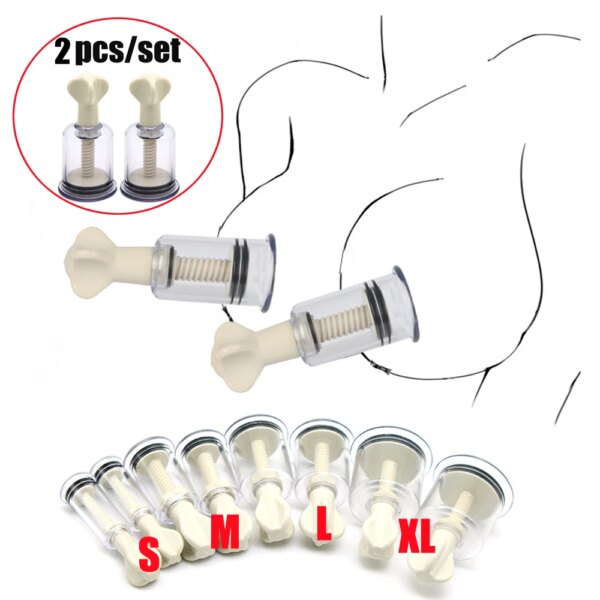 2pcs BDSM Toy Set,Pussy Clit Nipple Sucker Clamp,Breast Enlargement Vacuum Pump G-spot Stimulate Massage Adult Sex Toy For Women