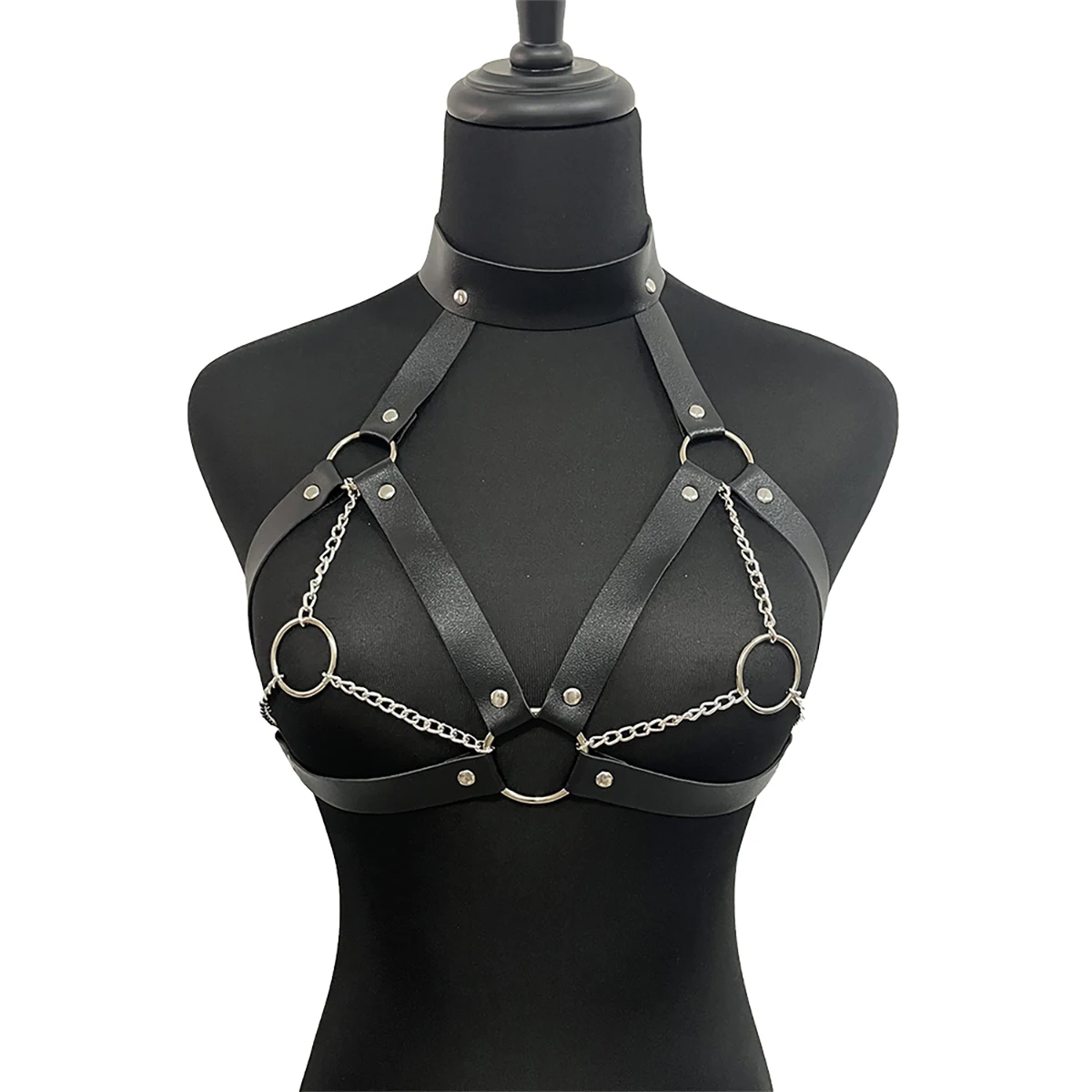 Women Bondage Body Harness Lingerie Goth Crop Tops Leather Bra Cage BDSM Collar Body Harness Belt Chain Slave Breasts Sex Toys Women Bondage Body Harness Lingerie Goth Crop Tops Leather Bra Cage BDSM Collar Body Harness Belt Chain Slave Breasts Sex Toys
