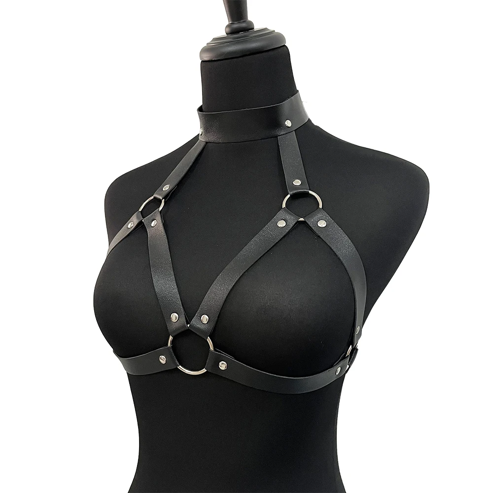 Women Bondage Body Harness Lingerie Goth Crop Tops Leather Bra Cage BDSM Collar Body Harness Belt Chain Slave Breasts Sex Toys Women Bondage Body Harness Lingerie Goth Crop Tops Leather Bra Cage BDSM Collar Body Harness Belt Chain Slave Breasts Sex Toys