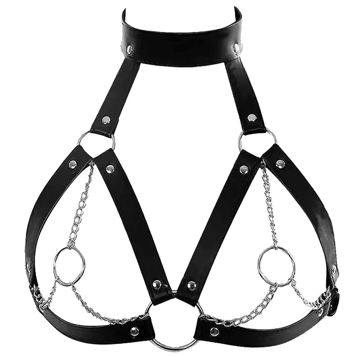Women Bondage Body Harness Lingerie Goth Crop Tops Leather Bra Cage BDSM Collar Body Harness Belt Chain Slave Breasts Sex Toys Women Bondage Body Harness Lingerie Goth Crop Tops Leather Bra Cage BDSM Collar Body Harness Belt Chain Slave Breasts Sex Toys