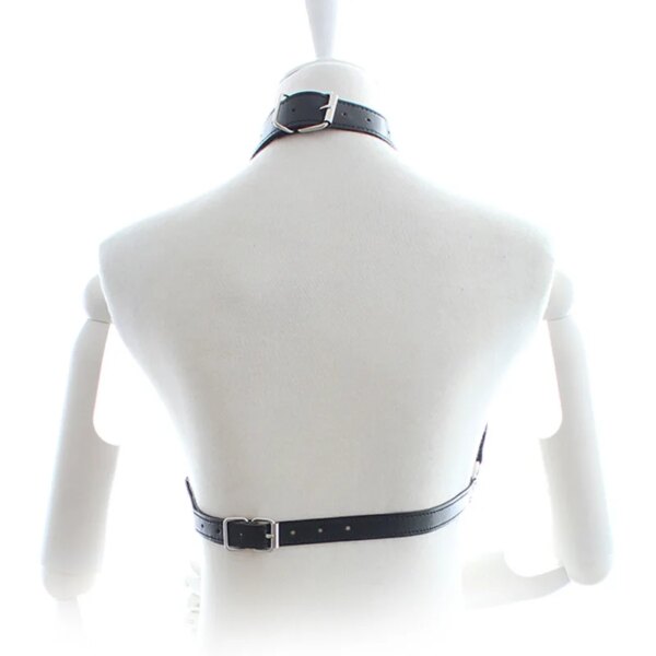 Women Bondage Body Harness Lingerie Goth Crop Tops Leather Bra Cage BDSM Collar Body Harness Belt Chain Slave Breasts Sex Toys - Image 2