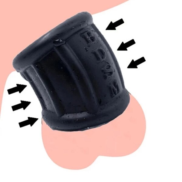 Super Soft Silicone Penis Ring Delay Ejaculation Ball Scrotum Stretcher Triple Cockring Testicle Semen Lock BDSM Sex Toy for Men - Image 5