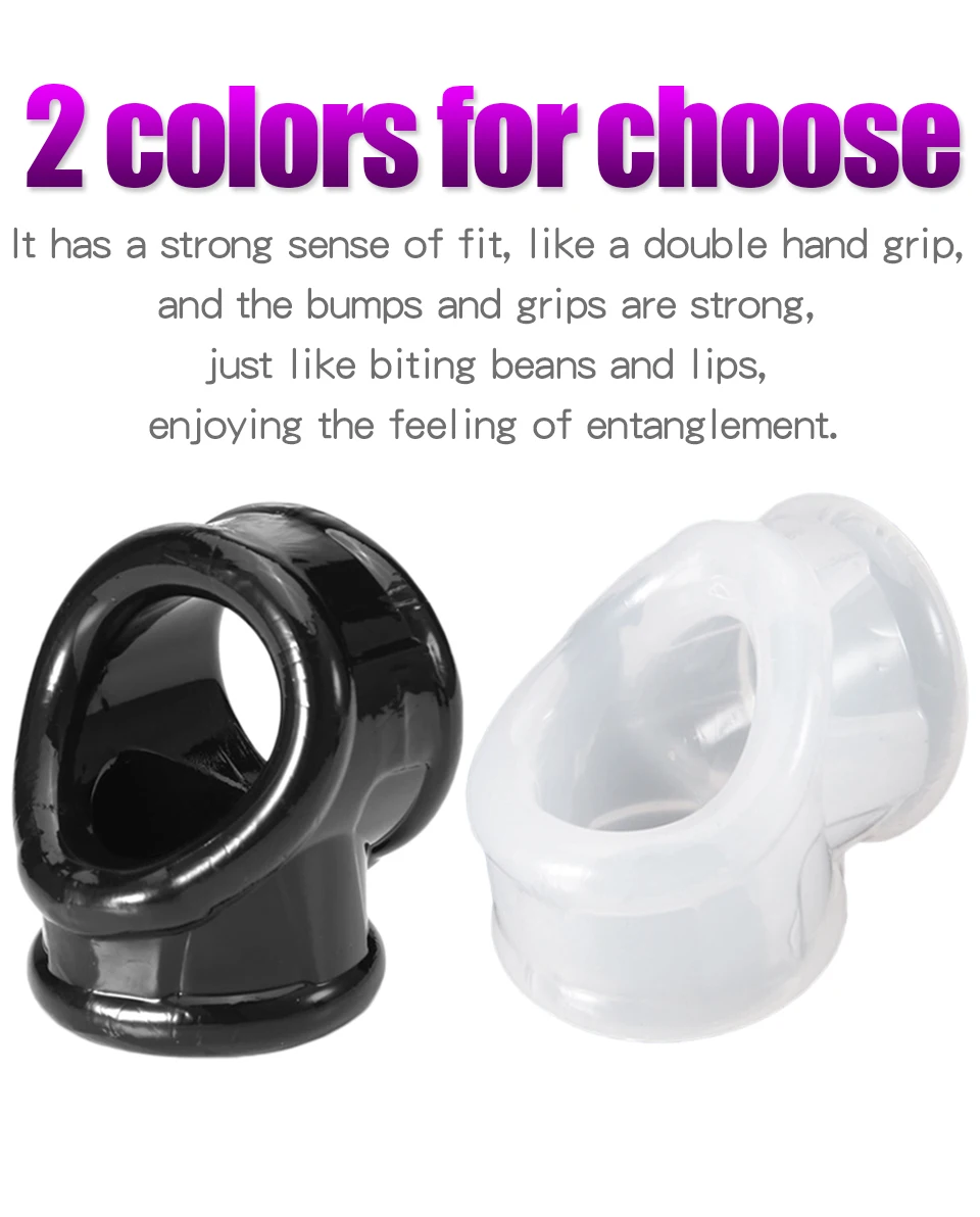 Super Soft Silicone Penis Ring Delay Ejaculation Ball Scrotum Stretcher Triple Cockring Testicle Semen Lock BDSM Sex Toy for Men