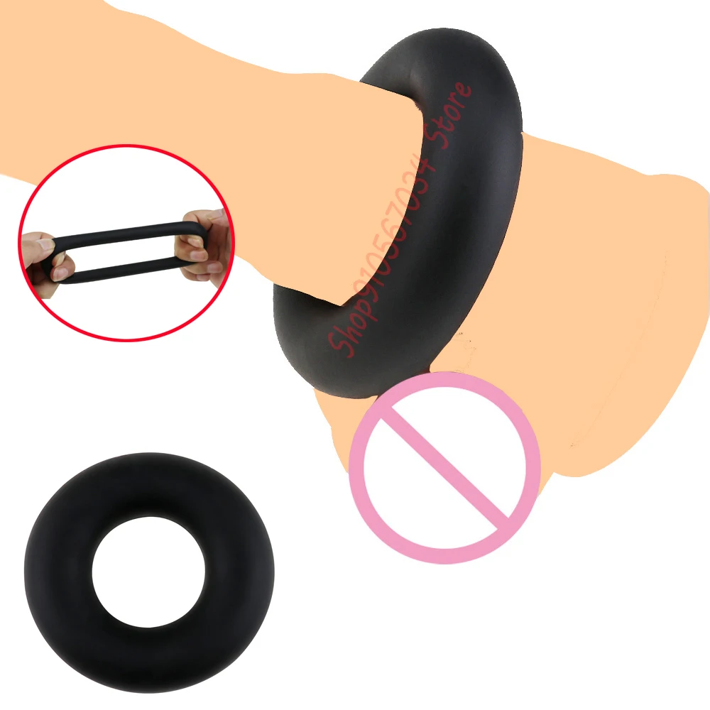 Super Soft Silicone Penis Ring Delay Ejaculation Ball Scrotum Stretcher Triple Cockring Testicle Semen Lock BDSM Sex Toy for Men
