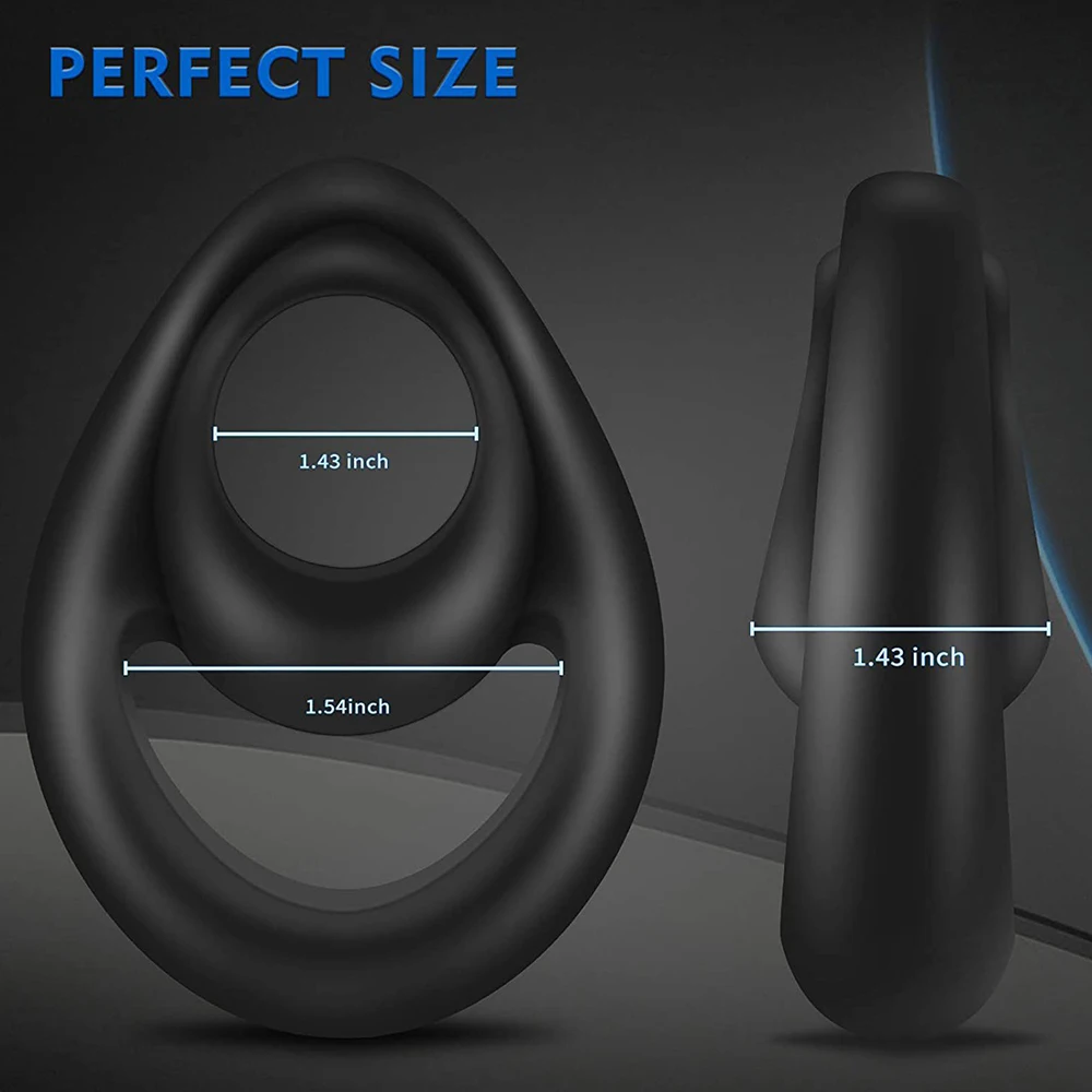 Super Soft Silicone Penis Ring Delay Ejaculation Ball Scrotum Stretcher Triple Cockring Testicle Semen Lock BDSM Sex Toy for Men