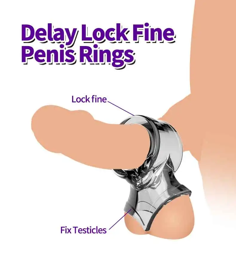 Super Soft Silicone Penis Ring Delay Ejaculation Ball Scrotum Stretcher Triple Cockring Testicle Semen Lock BDSM Sex Toy for Men