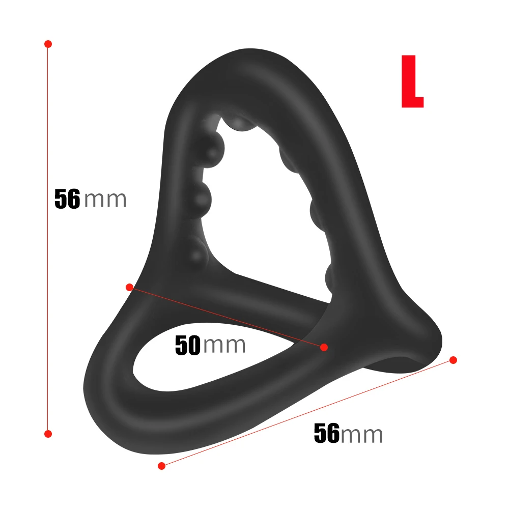 Super Soft Silicone Penis Ring Delay Ejaculation Ball Scrotum Stretcher Triple Cockring Testicle Semen Lock BDSM Sex Toy for Men