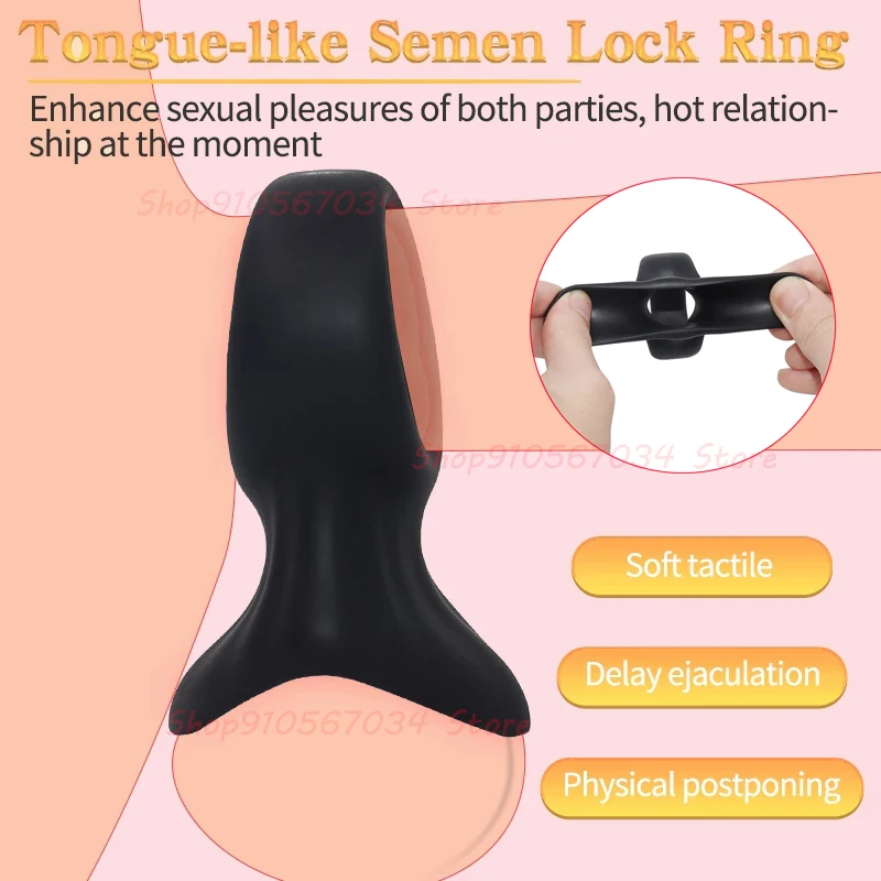 Super Soft Silicone Penis Ring Delay Ejaculation Ball Scrotum Stretcher Triple Cockring Testicle Semen Lock BDSM Sex Toy for Men