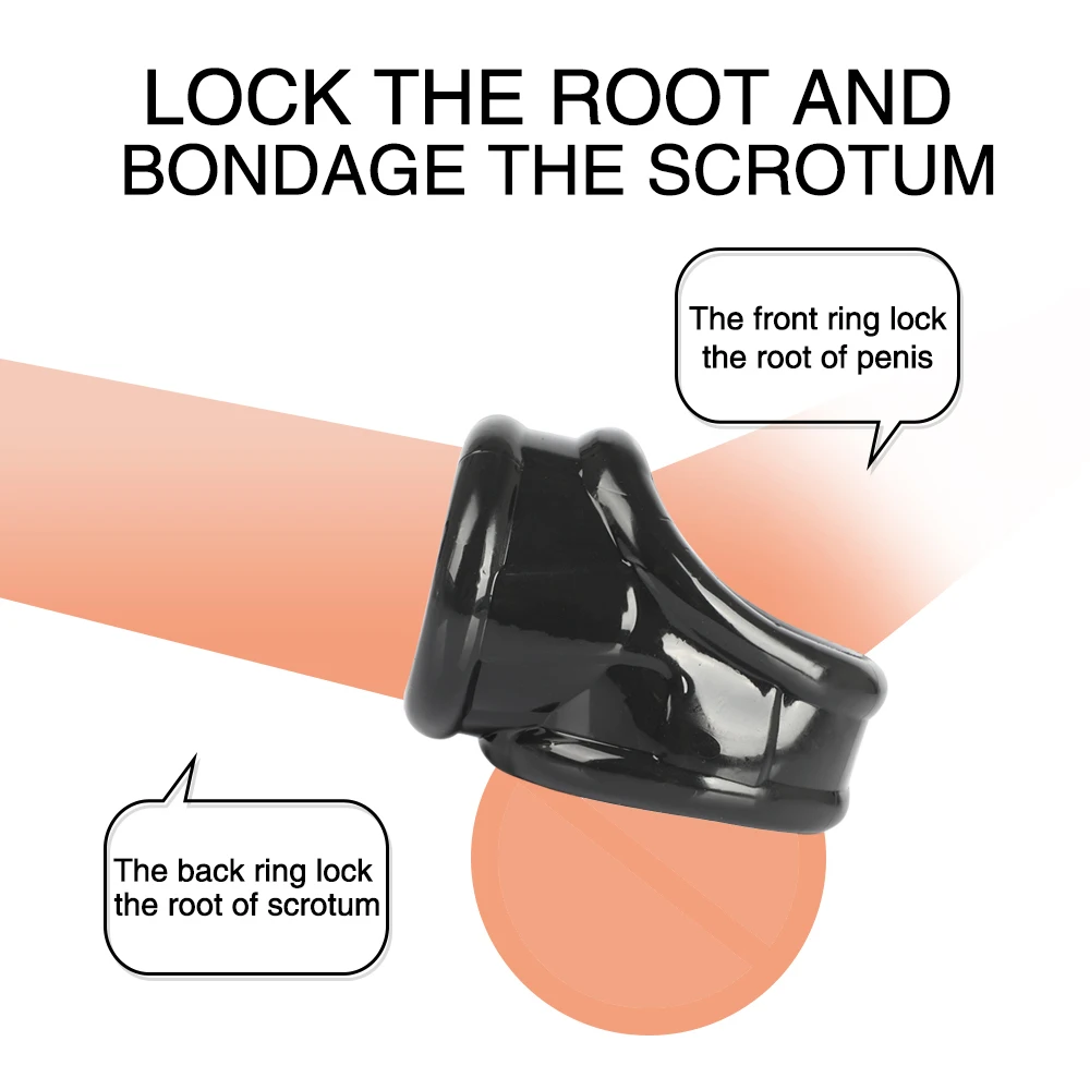 Super Soft Silicone Penis Ring Delay Ejaculation Ball Scrotum Stretcher Triple Cockring Testicle Semen Lock BDSM Sex Toy for Men