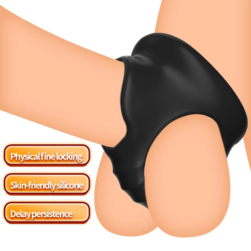Super Soft Silicone Penis Ring Delay Ejaculation Ball Scrotum Stretcher Triple Cockring Testicle Semen Lock BDSM Sex Toy for Men