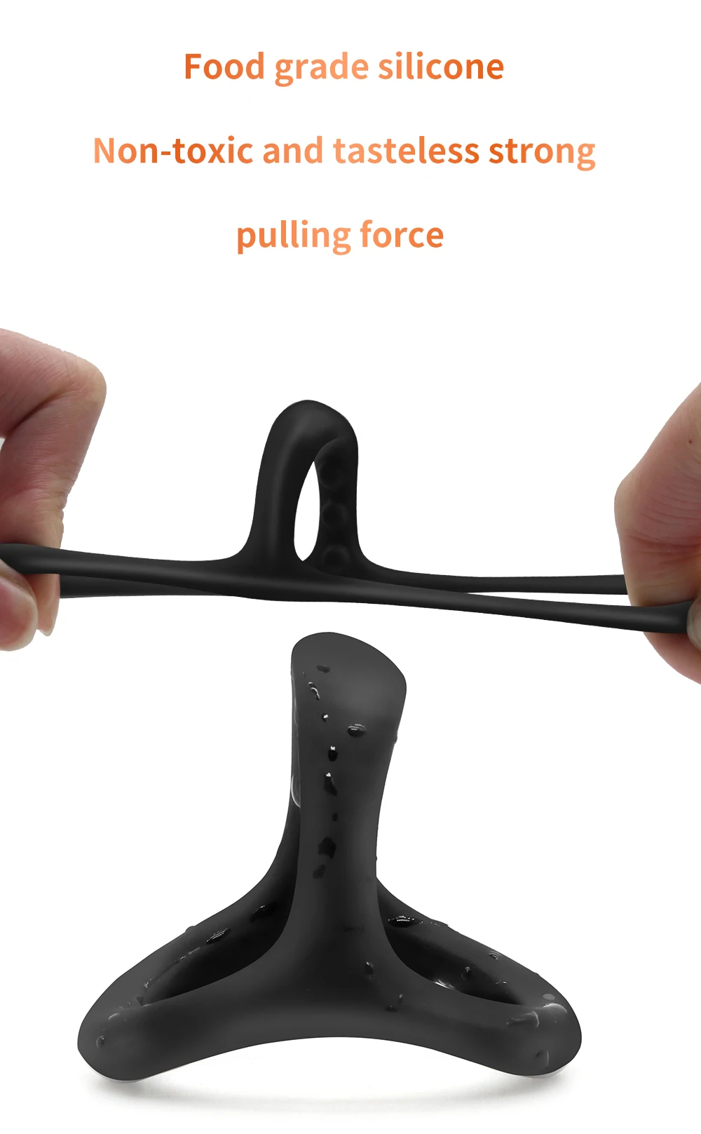 Super Soft Silicone Penis Ring Delay Ejaculation Ball Scrotum Stretcher Triple Cockring Testicle Semen Lock BDSM Sex Toy for Men