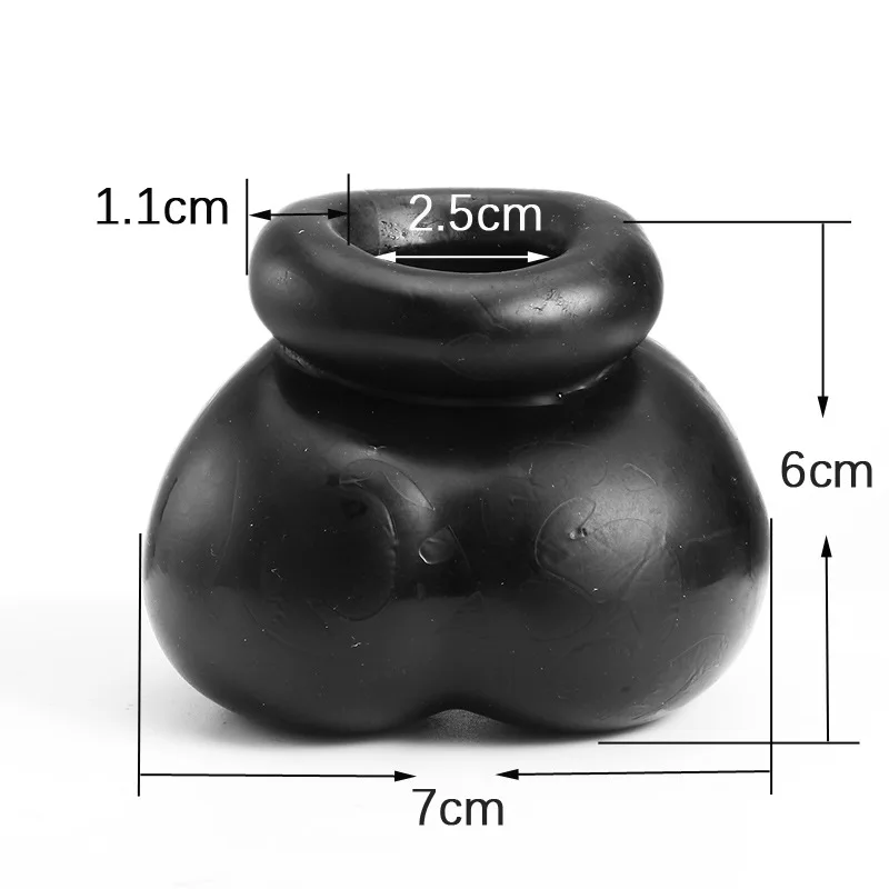 Super Soft Silicone Penis Ring Delay Ejaculation Ball Scrotum Stretcher Triple Cockring Testicle Semen Lock BDSM Sex Toy for Men