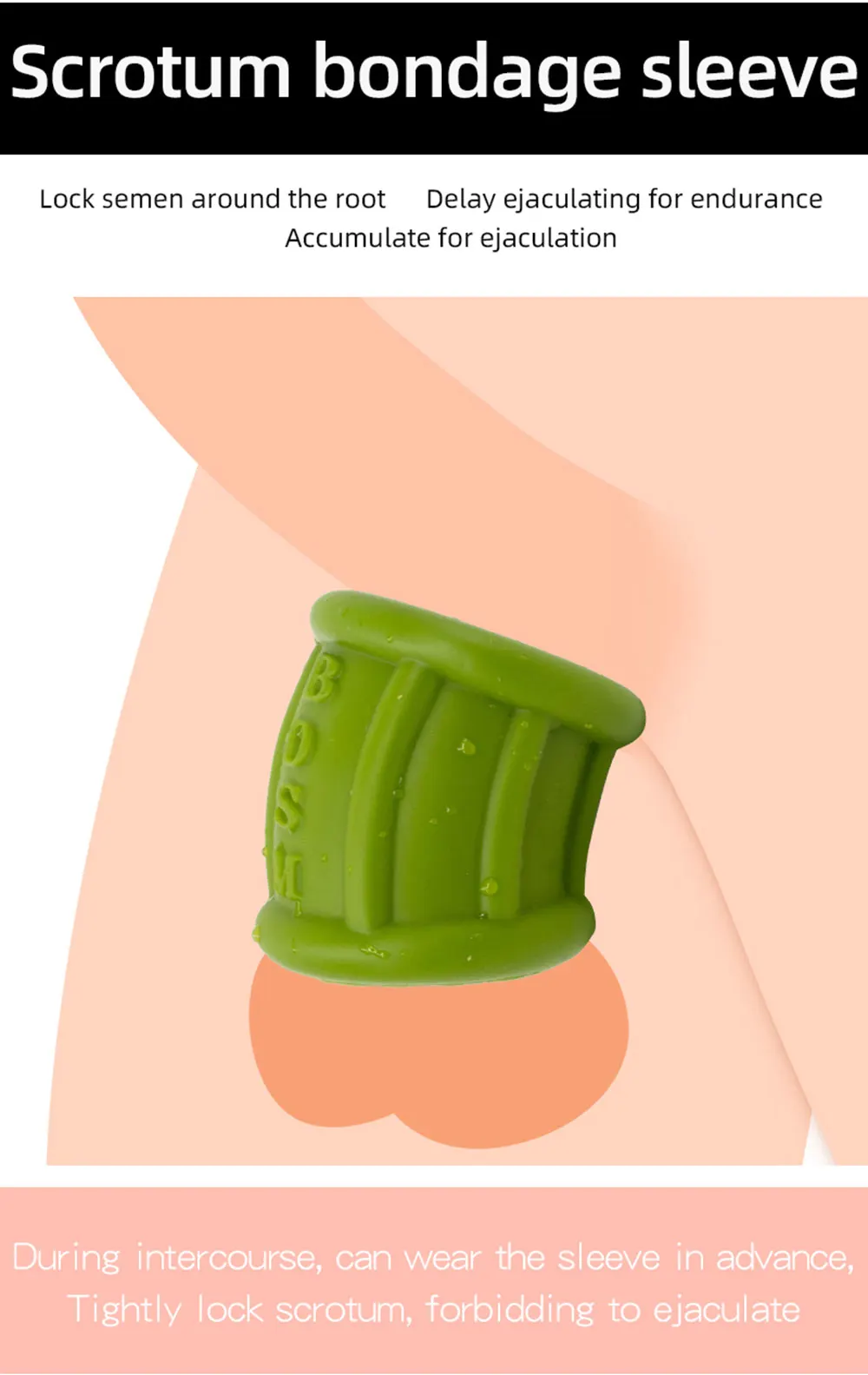 Super Soft Silicone Penis Ring Delay Ejaculation Ball Scrotum Stretcher Triple Cockring Testicle Semen Lock BDSM Sex Toy for Men