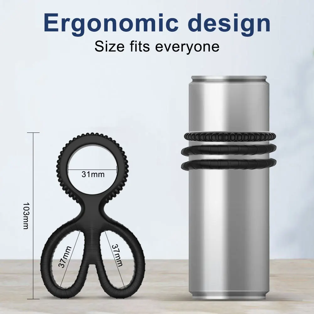 Super Soft Silicone Penis Ring Delay Ejaculation Ball Scrotum Stretcher Triple Cockring Testicle Semen Lock BDSM Sex Toy for Men