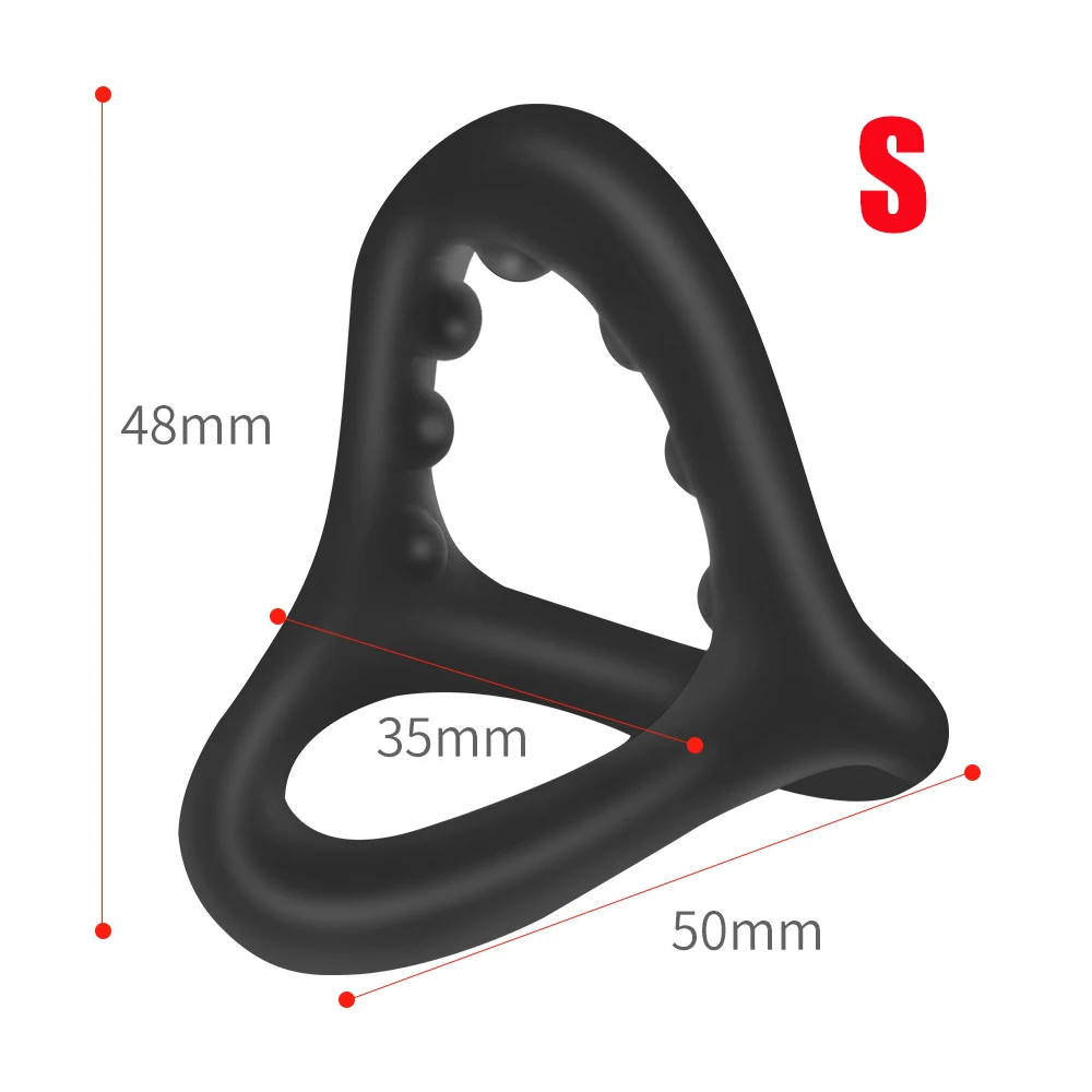 Super Soft Silicone Penis Ring Delay Ejaculation Ball Scrotum Stretcher Triple Cockring Testicle Semen Lock BDSM Sex Toy for Men