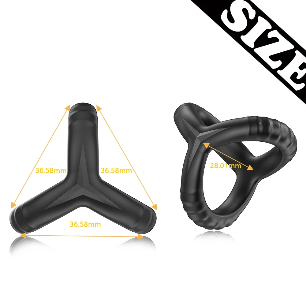 Super Soft Silicone Penis Ring Delay Ejaculation Ball Scrotum Stretcher Triple Cockring Testicle Semen Lock BDSM Sex Toy for Men