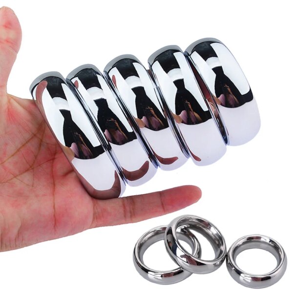 6 Size Metal Cock Ring Sex-Toys For Men Penis bondage lock Delay Ejaculation Penis Rings Weight Cockring Sex Toys For Adults 18 - Image 2