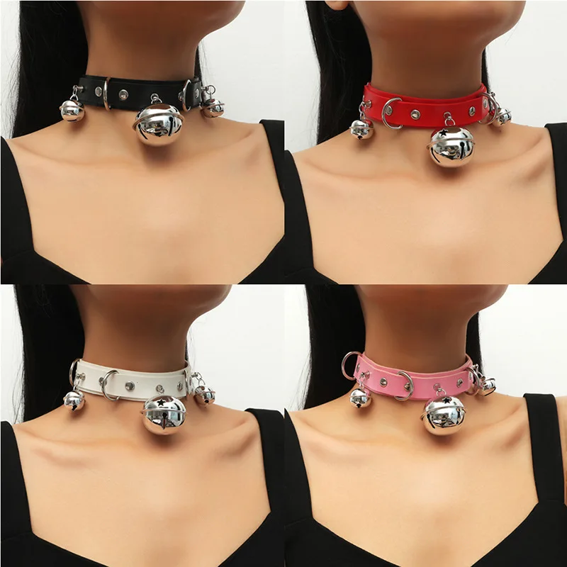 Funny Sexy Punk Leather Choker Necklace With Bell Metal Trendy Chocker Collar Necklace Boho Gothic Costume Jewelry Accessories Funny Sexy Punk Leather Choker Necklace With Bell Metal Trendy Chocker Collar Necklace Boho Gothic Costume Jewelry Accessories