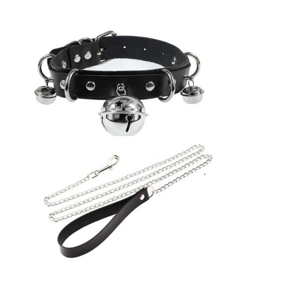 Funny Sexy Punk Leather Choker Necklace With Bell Metal Trendy Chocker Collar Necklace Boho Gothic Costume Jewelry Accessories - Image 4