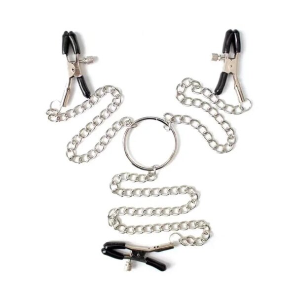 Adjustable Y-shaped Nipple Clitoris Nipple Clamp with Stainless Steel Metal Chain BDSM Flirting Breast-fed Sex Toy Stainless - Image 6