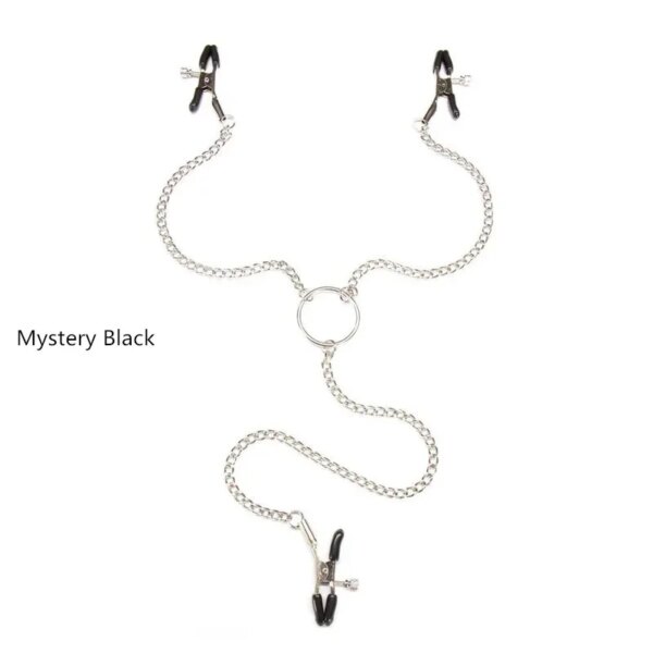 Adjustable Y-shaped Nipple Clitoris Nipple Clamp with Stainless Steel Metal Chain BDSM Flirting Breast-fed Sex Toy Stainless - Image 4